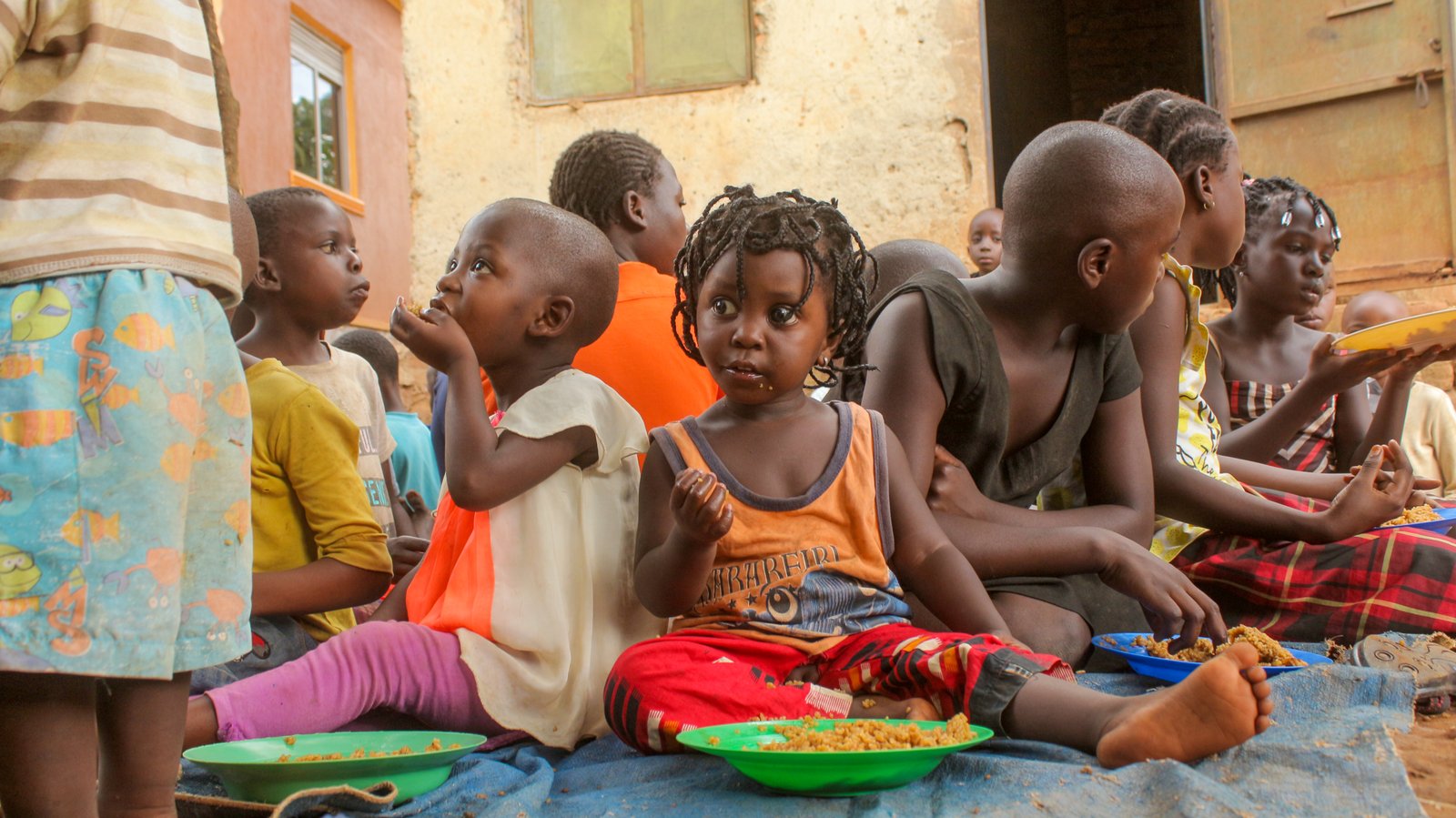 Children sharing a meal